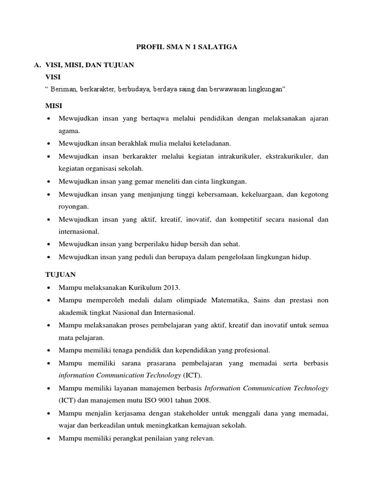 Profil Sma N 1 Salatiga | PDF
