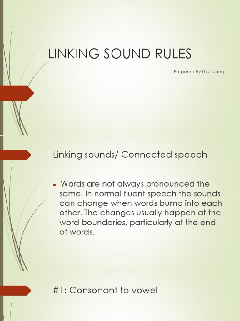 Linking Sound Rules PDF Consonant Oral Communication