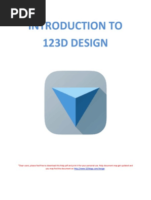 123d Design Manual Pdf 3 D Modeling 3 D Computer Graphics