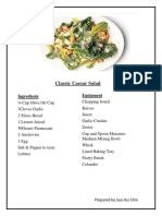 Classic Caesar Salad: Ingredients Equipment