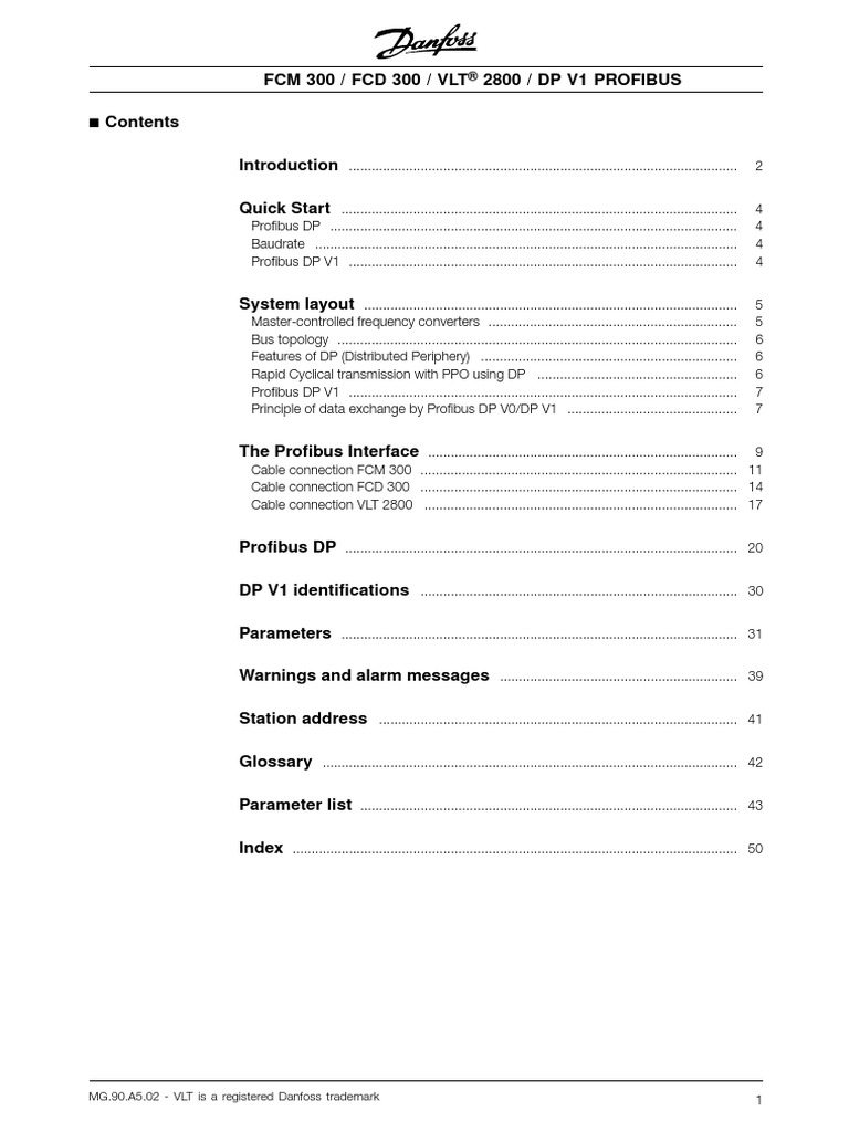 Puerto Profibus DP para Danfoss | PDF | Cable | Electromagnetic ...