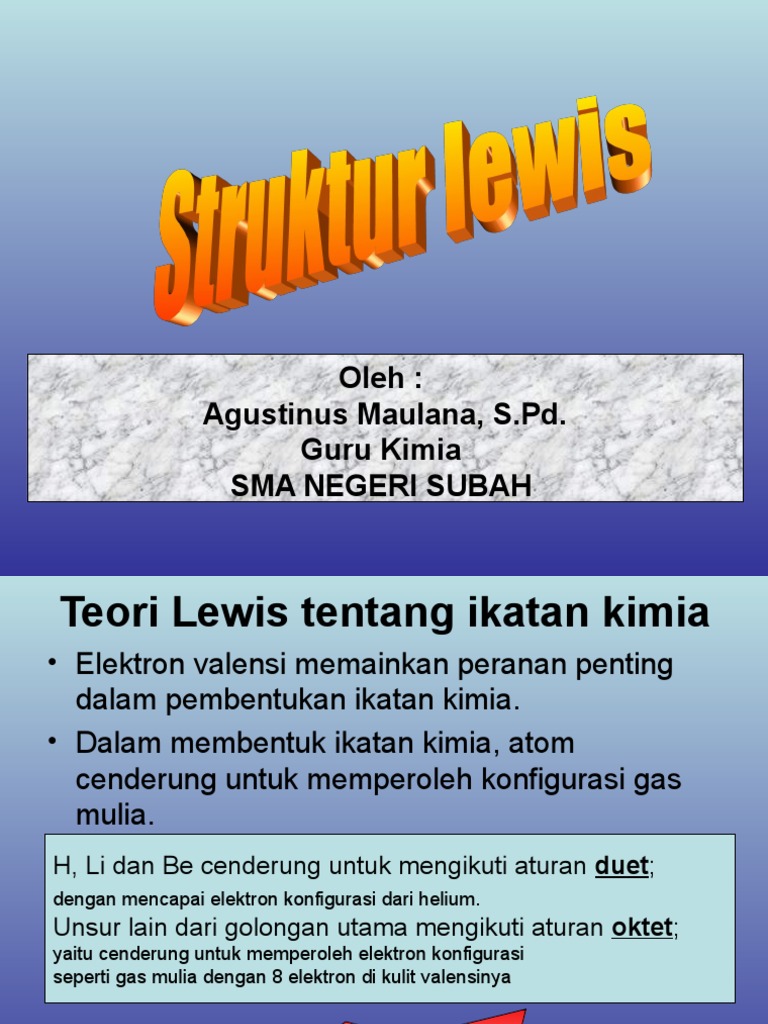 Teori Lewis dan Ikatan Kimia Dasar | PDF