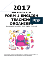 Form 1 English Teaching Organiser: SMK Baroh Pial