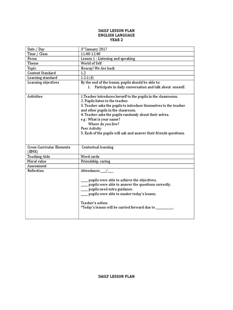 Unit 1 Lesson Plan Question