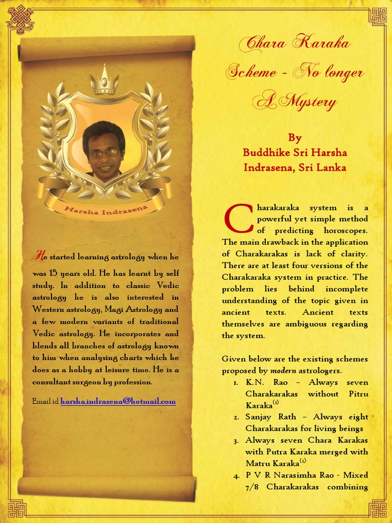 Chara Karak A Scheme Color Final | PDF | Planets | Astrology
