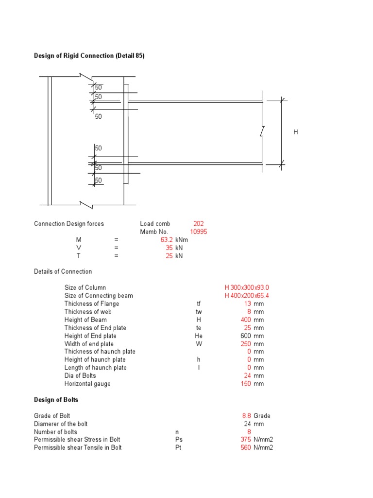 Rigid Connection Design Screw Beam (Structure)