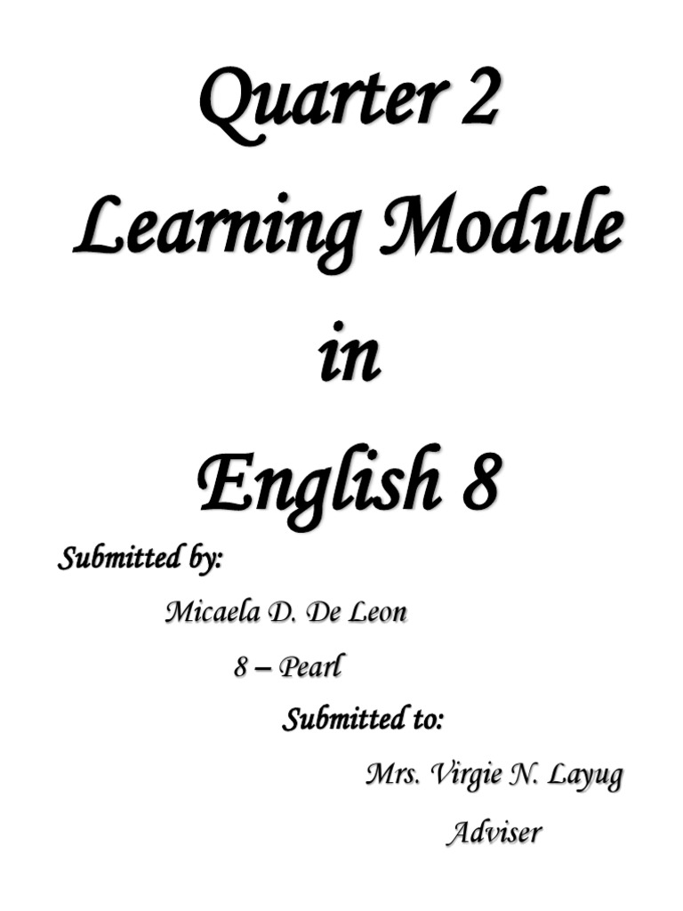 Quarter 2 English 8 Learning Module | PDF