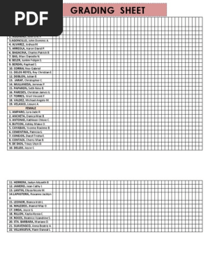 Grading Sheet