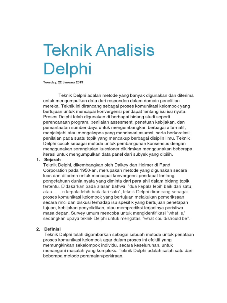 Teknik Analisis Delphi Pdf