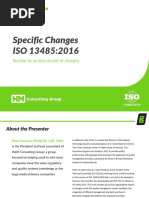  Changes to ISO 13485 2016
