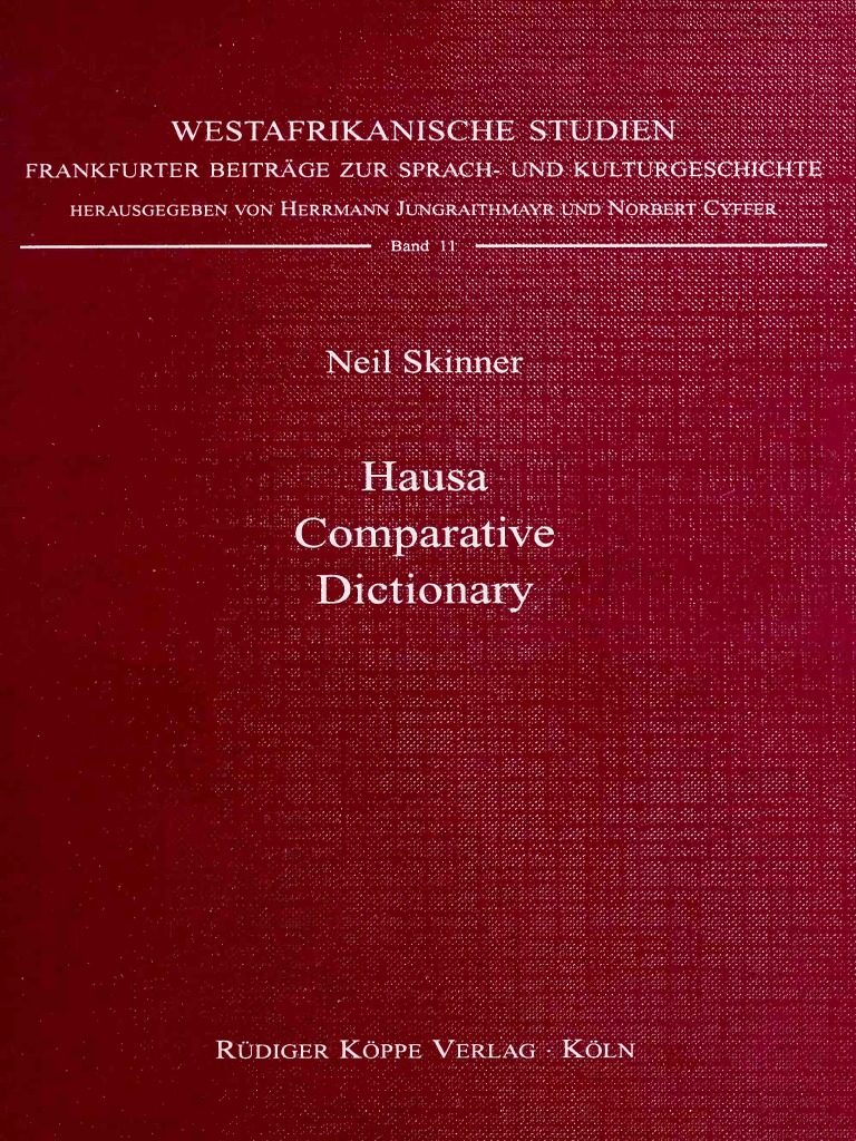 SkinnerHausa Comparative Dictionary 1996 PDF PDF