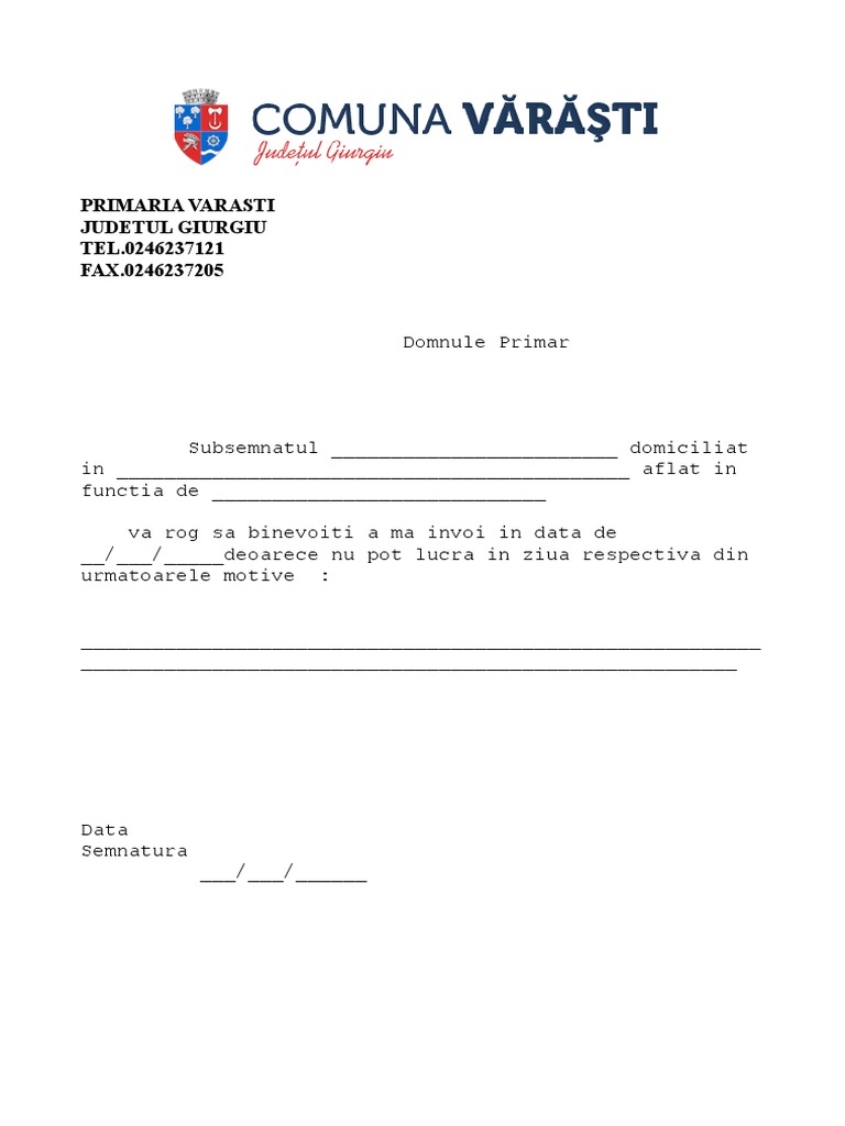 Cerere de Invoire | PDF