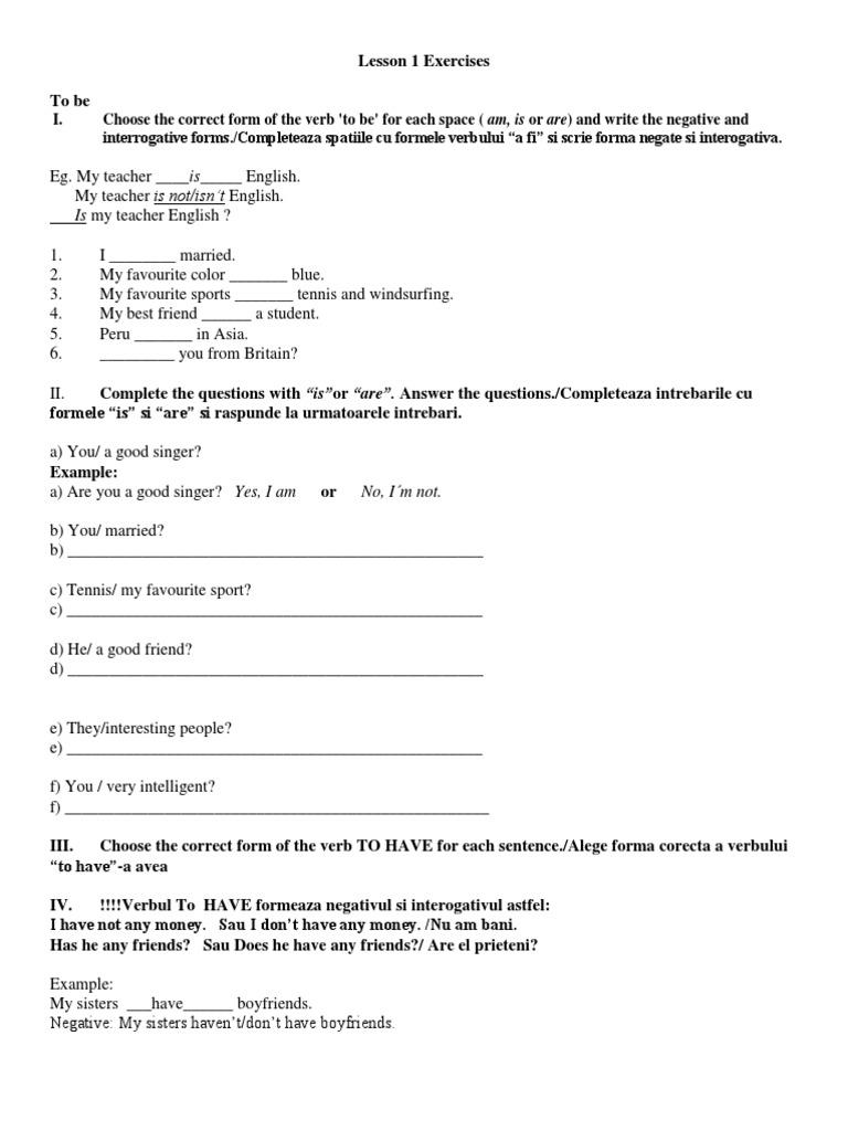 Lesson 1 Exercises | PDF | Sports & Recreation