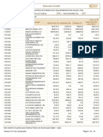 Balancete Contábil com saldos de contas