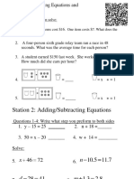 Station 1: Modeling Equations and Word Problems