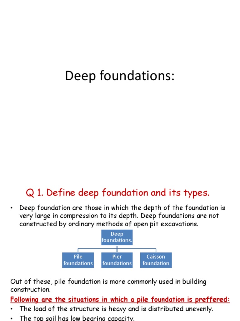 Types and Definitions of Deep Foundations | PDF | Deep Foundation ...
