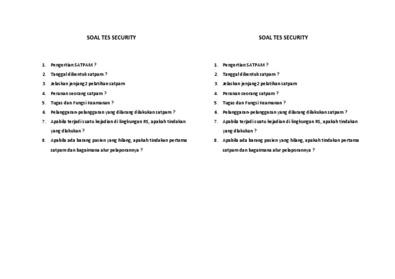 Soal Tes Security