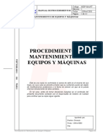 Procedimiento de Mantenimiento de Equipos y Máquinas