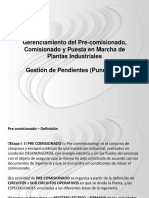 Punch List - Pre Comisionado - Gestión de Pendientes