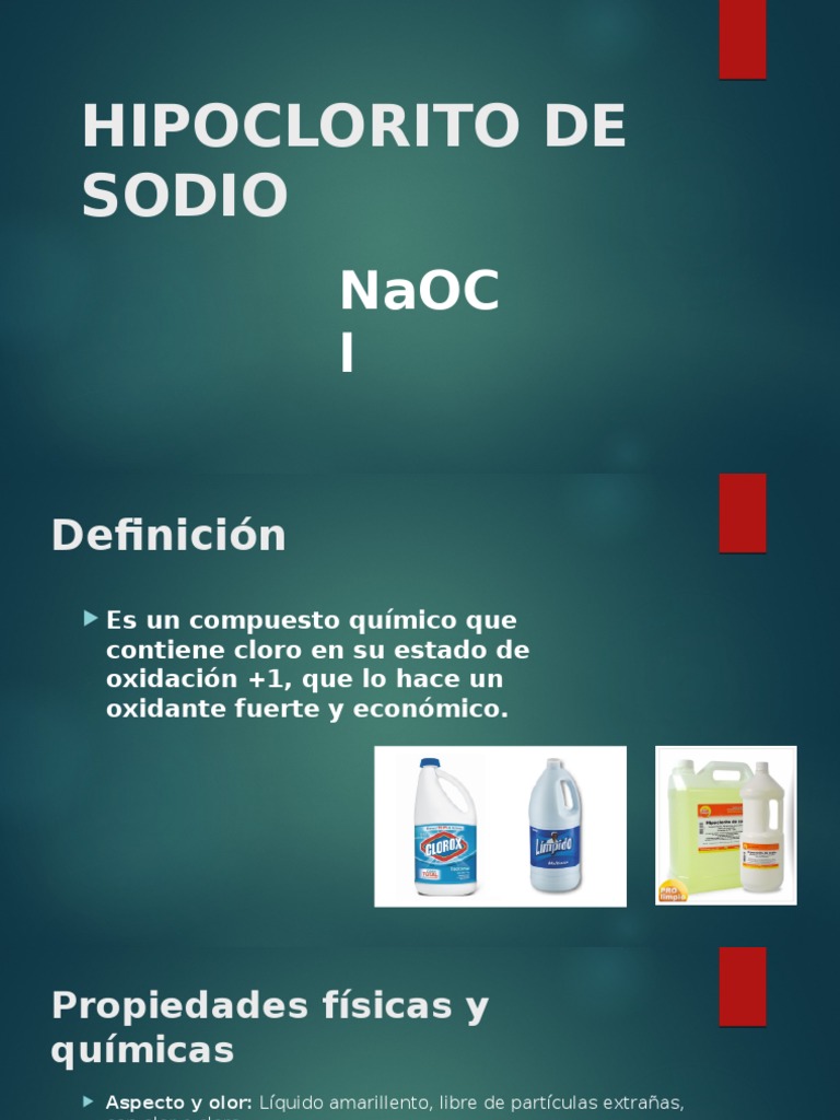 Hipoclorito de Sodio Cloro Sustancias químicas