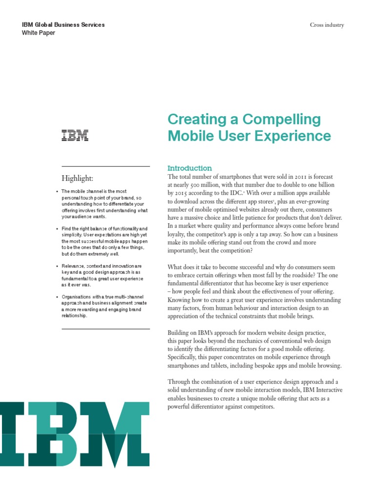 Creating A Compelling Mobile User Experience: Highlight | PDF | Mobile ...