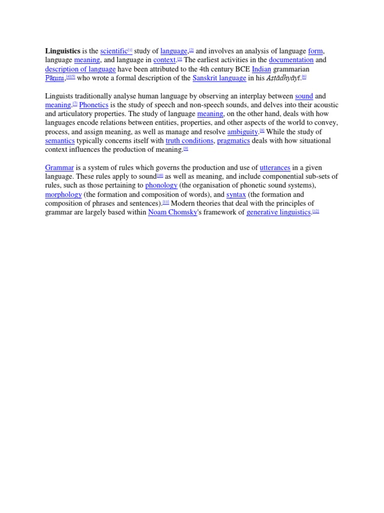 Overview of Linguistics and Language Study | PDF | Social Science ...