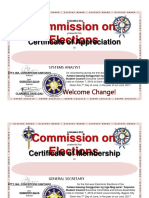 Commission On Elections: Certificate of Appreciation