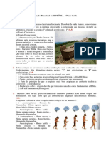 1 Avaliação Bimestral de HISTÓRIA - 6º Ano Tarde