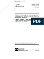 NBR NM 20 - 2004 - Cimento - Analise Quimica - Determinacao de Dioxido de Carbono Por Gasometria