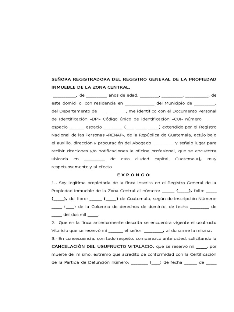 CANCELACIÓN DE USUFRUCTO VITALICIO.doc Información del