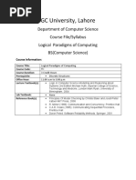 Course Outline-Logical Paradigms in Computing