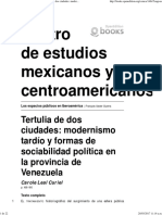 Los espacios públicos en Iberoamérica - Tertulia de dos ciudades_ modernismo tardío y formas de sociabilidad política en la provincia de Venezuela - Centro de estudios mexicanos y centroamericanos.pdf