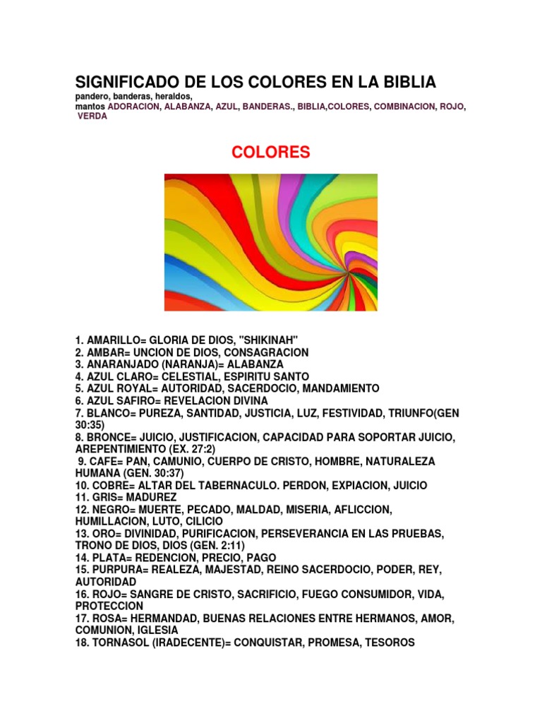 Significado de Los Colores en La Biblia PDF Moisés María, madre de Jesús