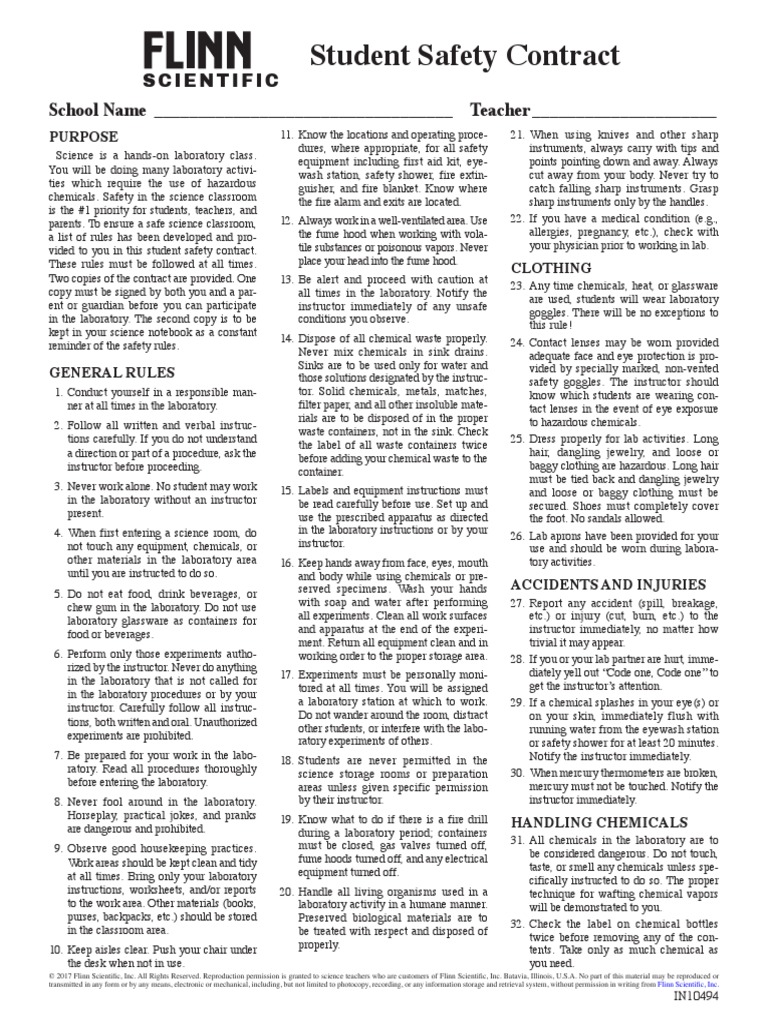 Flinn Safety Contract 17