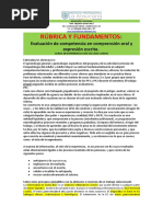 Rubrica de Evaluación de Compresión y Expresion