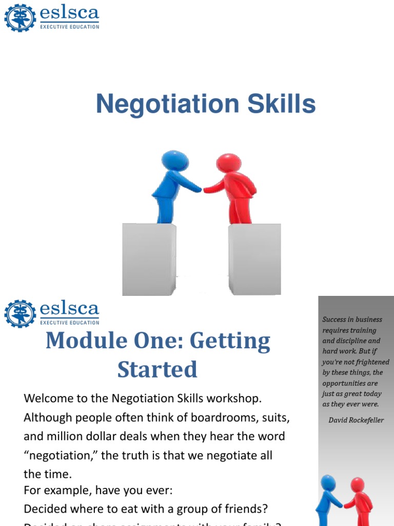 Getting Started with Negotiation Skills | PDF | Consensus Decision ...