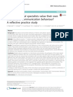 How Do Medical Specialists Value Their Own Intercultural Communication Behaviour? A Reflective Practice Study