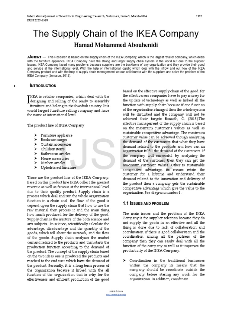 The Supply Chain of The IKEA Company | PDF | Strategic Management ...
