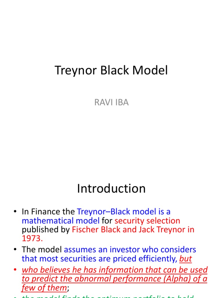 Treynor-Black Model Overview | PDF | Beta (Finance) | Money