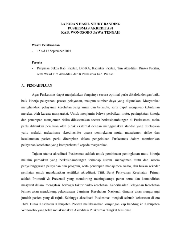 Laporan Hasil Study Banding | PDF