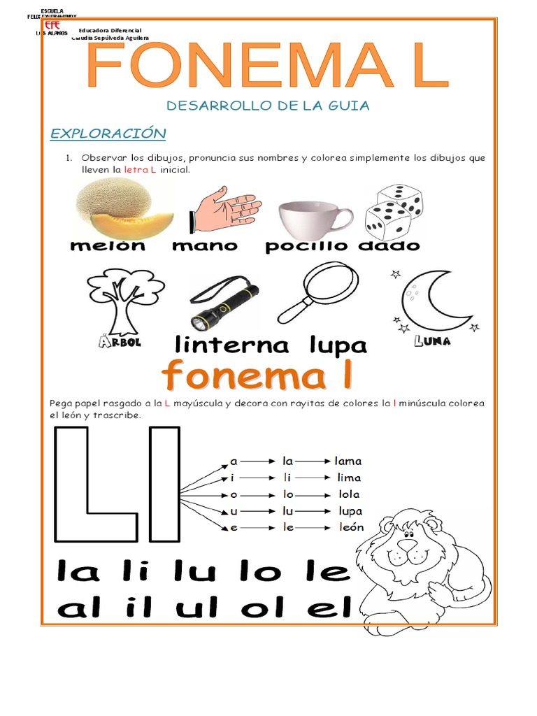 Actividades y Ejercicios con la Letra L | PDF