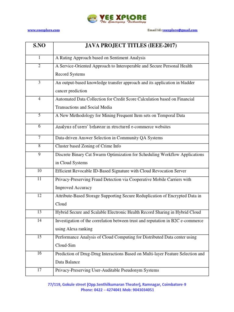2017 Ieee Java PDF | PDF | Cloud Computing | Big Data