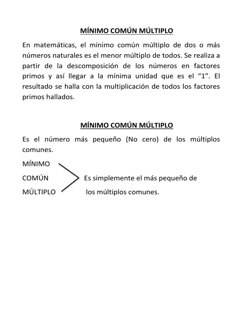 Mínimo Común Múltiplo | PDF