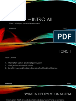 Topic 1 - Intro Ai: ITS662 - Intelligent Systems Development