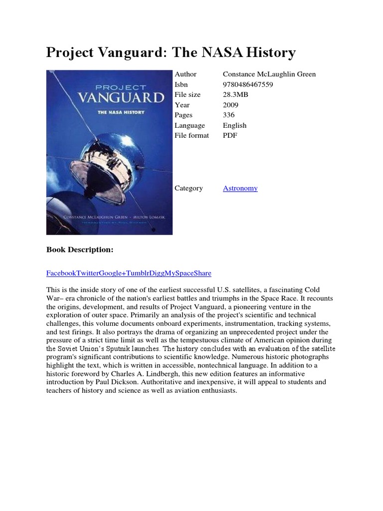 Project Vanguard: The NASA History: Book Description | PDF