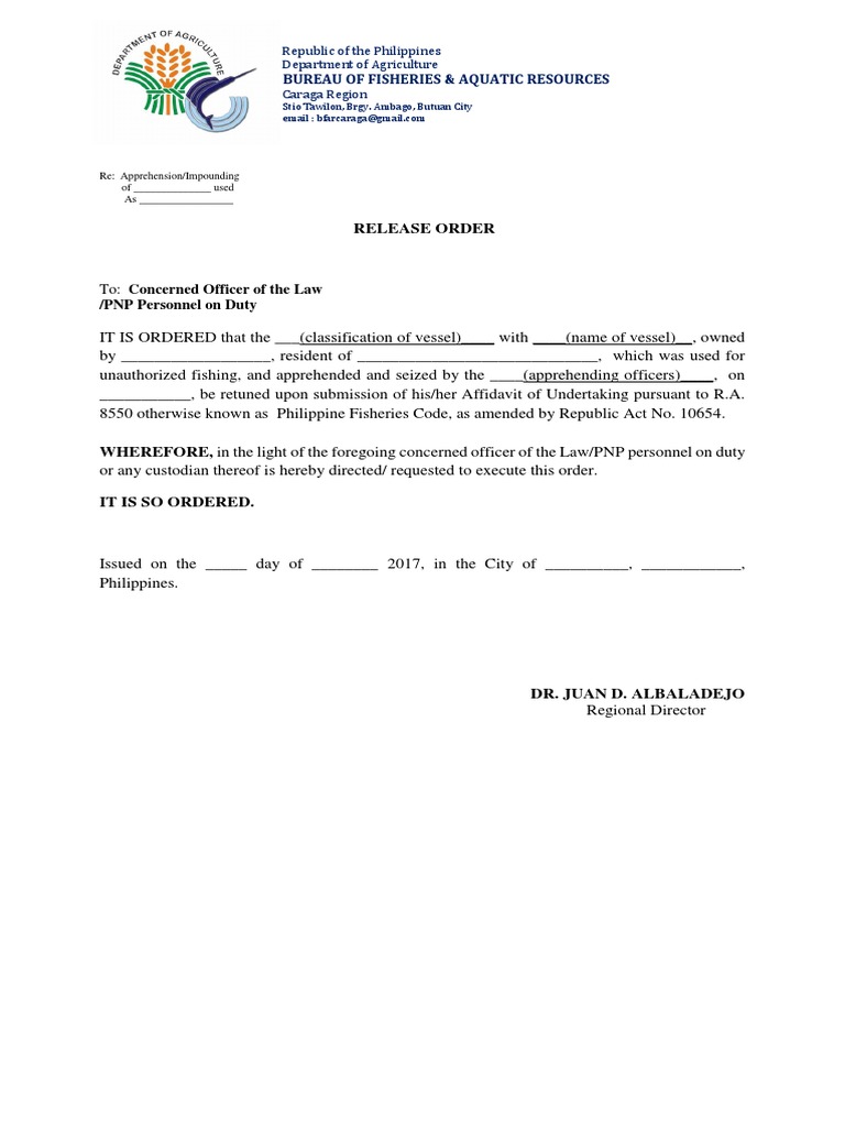 Release Order: To: Concerned Officer of The Law | PDF | Technology ...