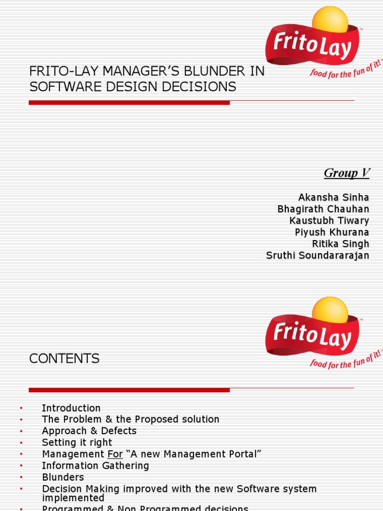 Frito-Lay's Software Design Missteps | PDF | Decision Making | Intuition