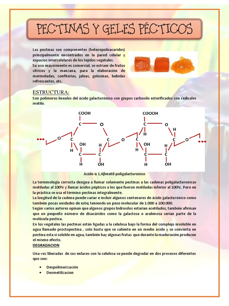 Las Pectinas y Geles Pecticos PDF Ácido Ph