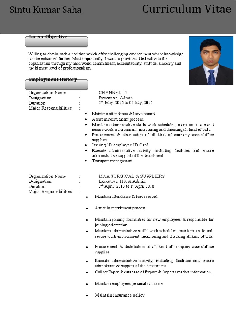 Sintu CV (Correction (1) LATEST | PDF | Human Resource Management ...