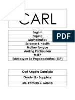 English Filipino Mathematics Science & Health Mother Tongue Araling Panlipunan Msep Edukasyon Sa Pagpapakatao (ESP)